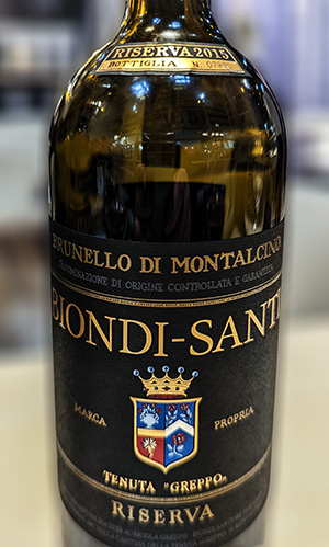 A bottle Brunello di Montalcino Biondi-Santi 2015 Riserva