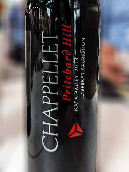 A bottle Chappellet Cabernet Sauvignon Pritchard Hill 2018