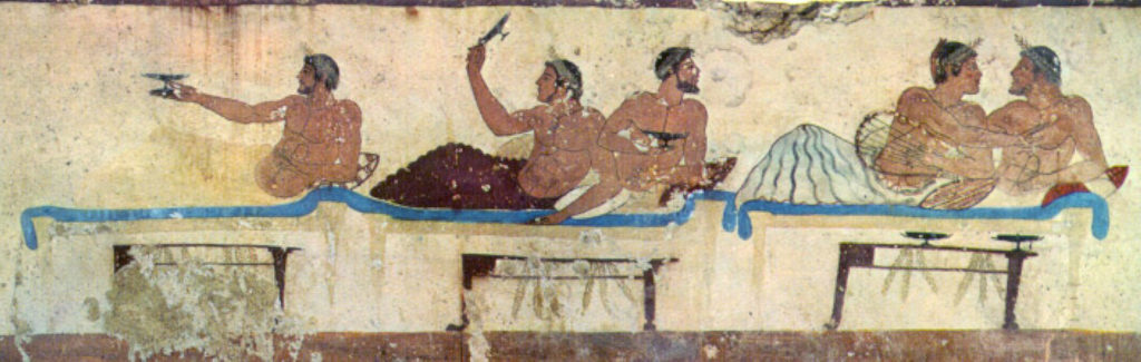 Greek syposium on a fresco from Paestum