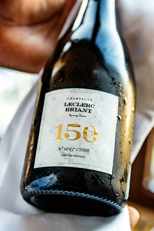 A bottle of champagne from Leclerc Briant