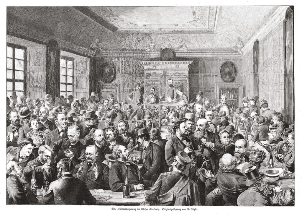 A drawing of w wie auction at Eberbach Monastery